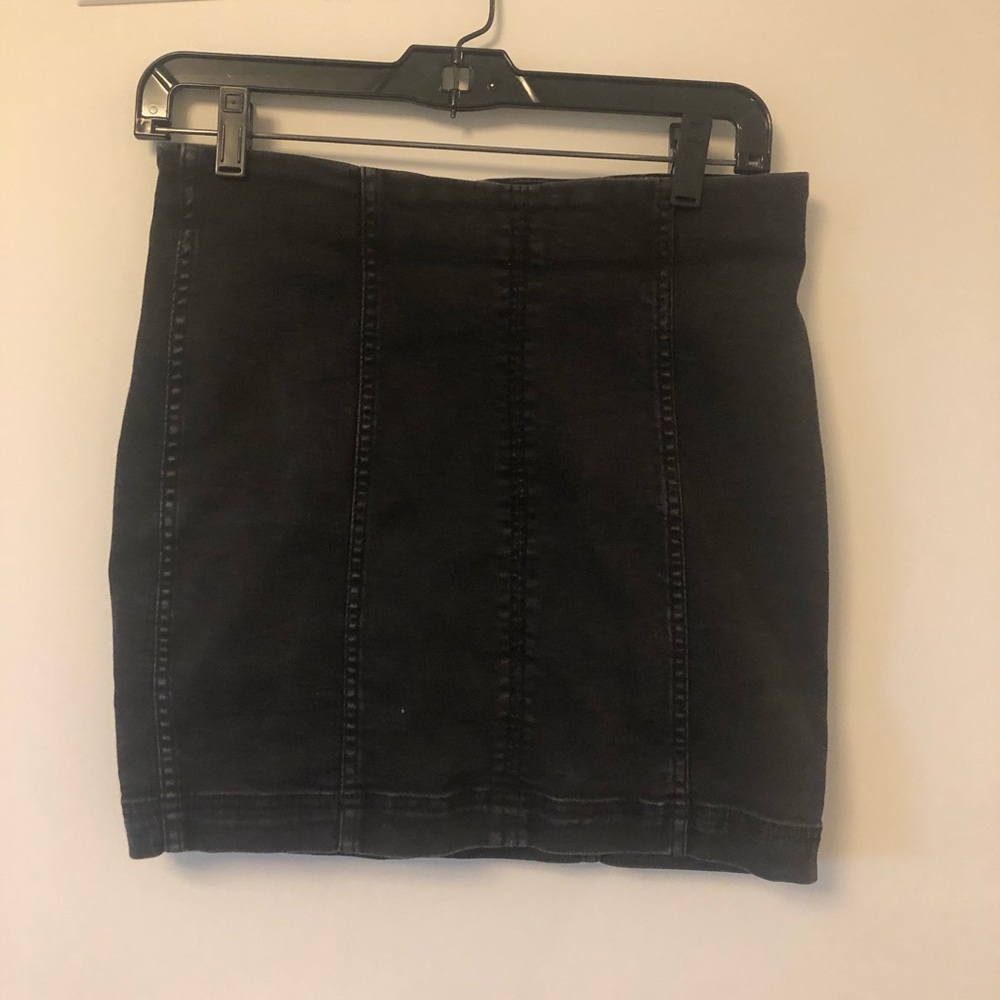Black Free People denim skirt